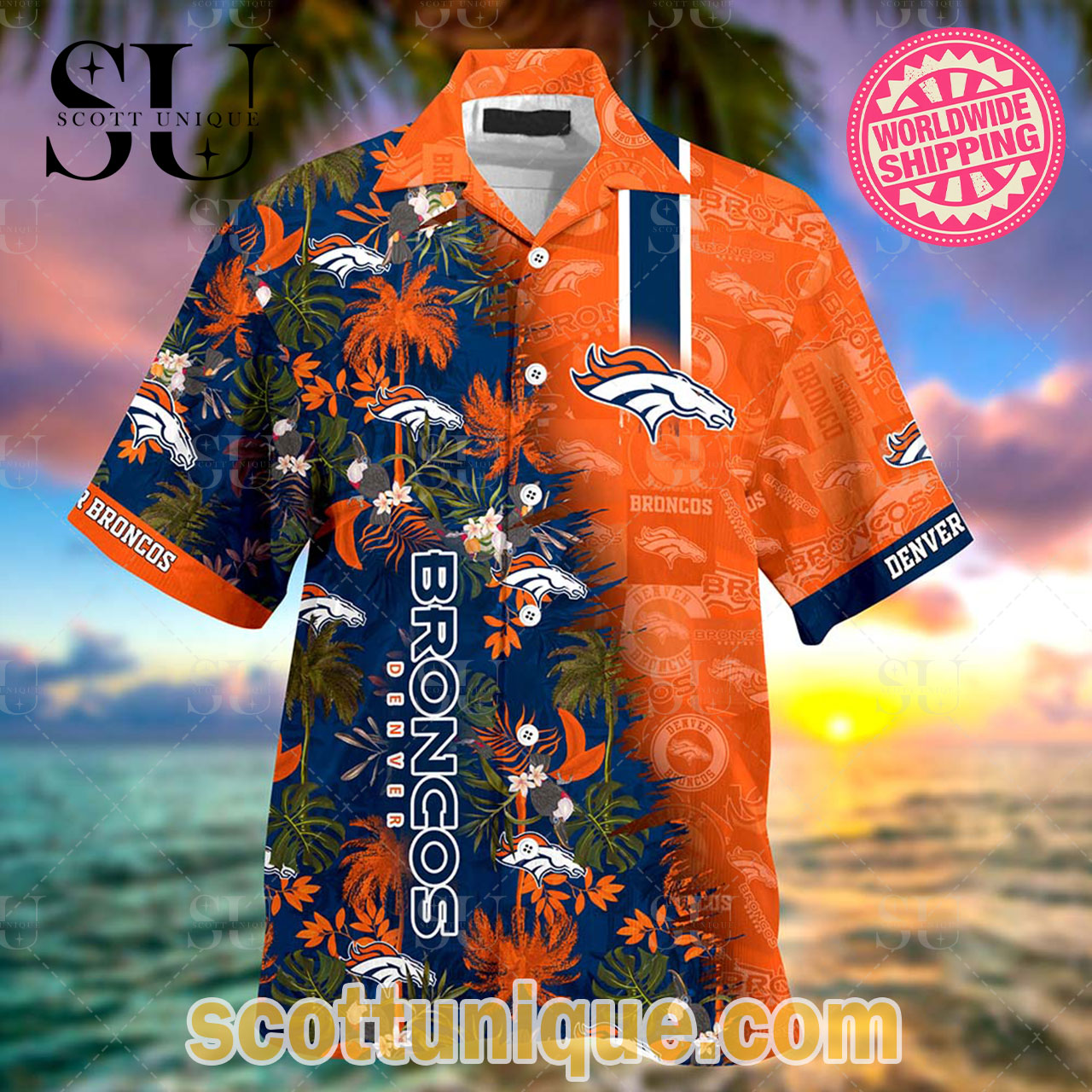 Denver Broncos NFL Tropical Summer Beach Hawaiian Shirt