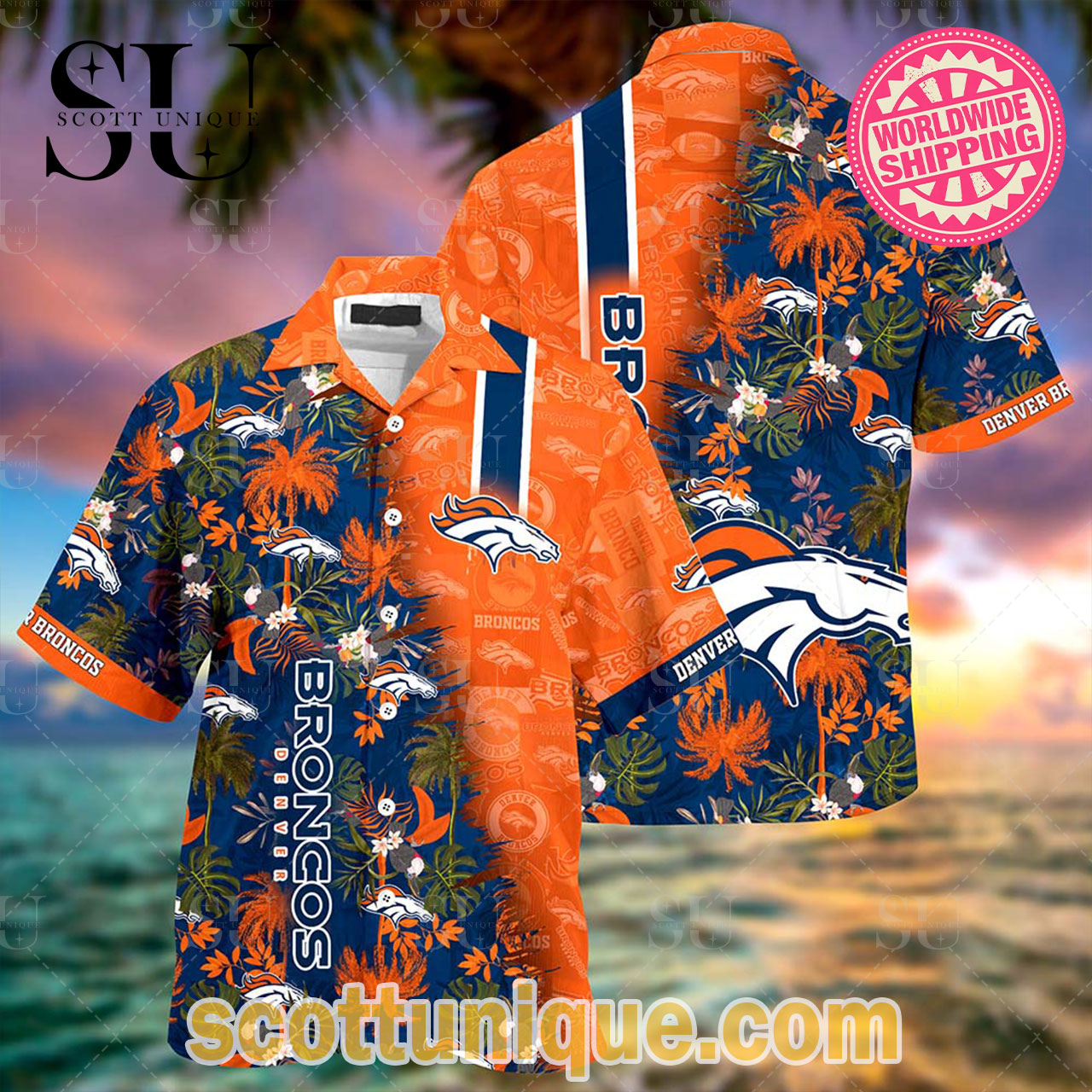 Denver Broncos NFL Tropical Summer Beach Hawaiian Shirt