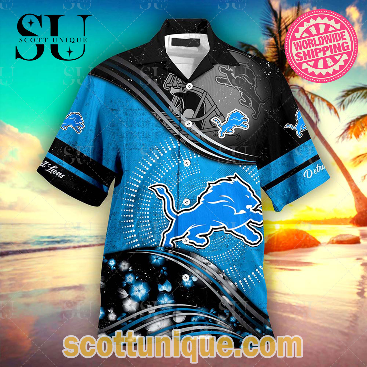 Detroit Lions NFL Summer Beach Hawaiian Shirt