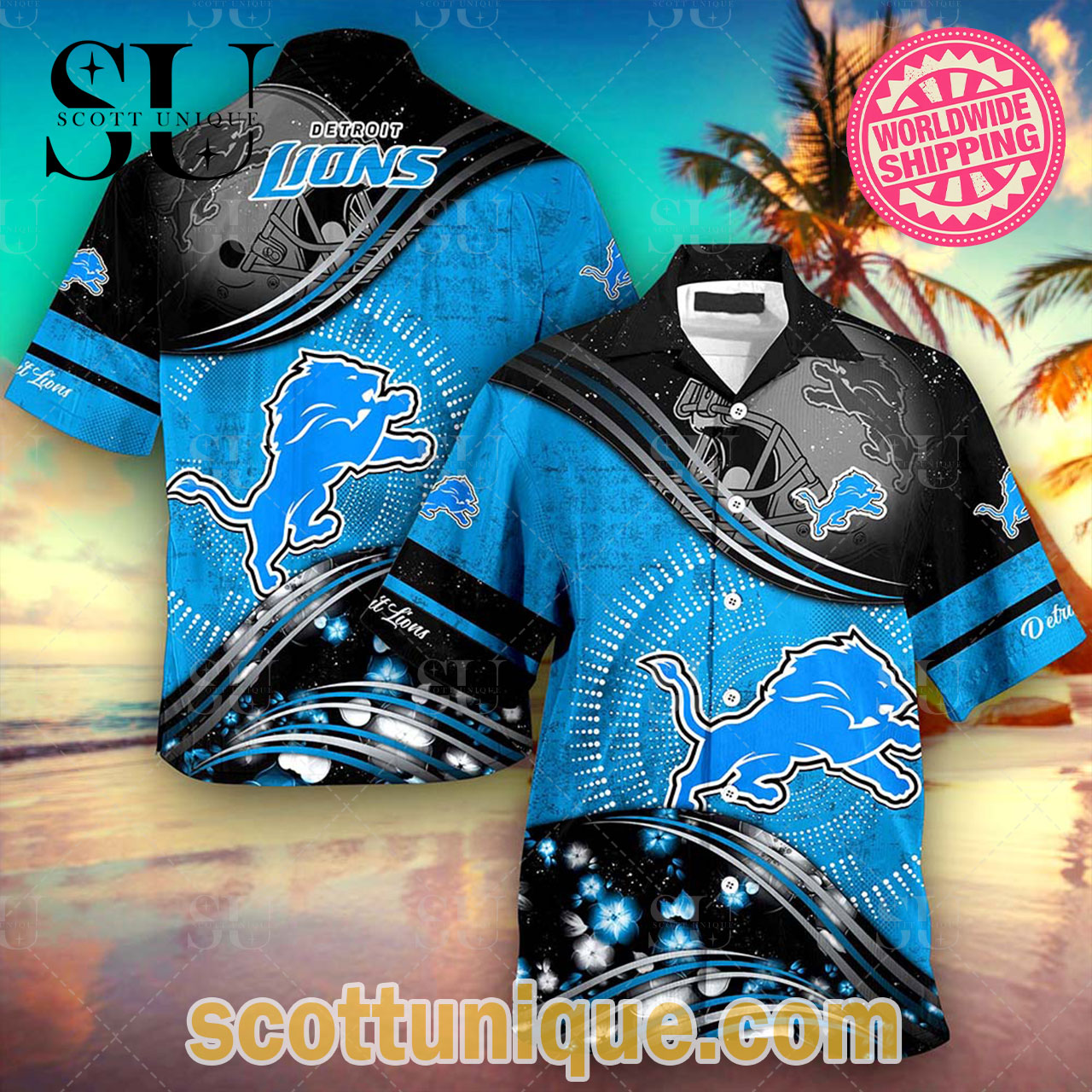 Detroit Lions NFL Summer Beach Hawaiian Shirt
