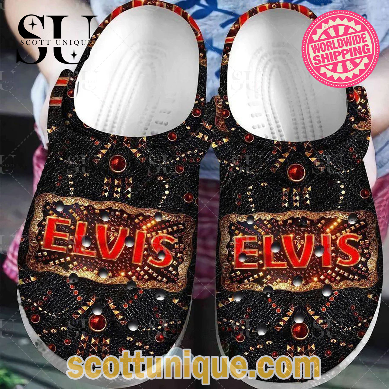 “Rock ‘n’ Roll Tribute: Elvis Presley Crocband Clogs”
