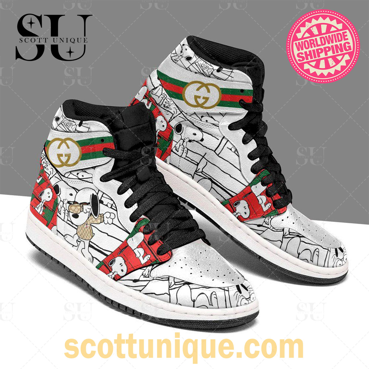 Gucci Snoopy Dab Jordan 1 High Sneaker