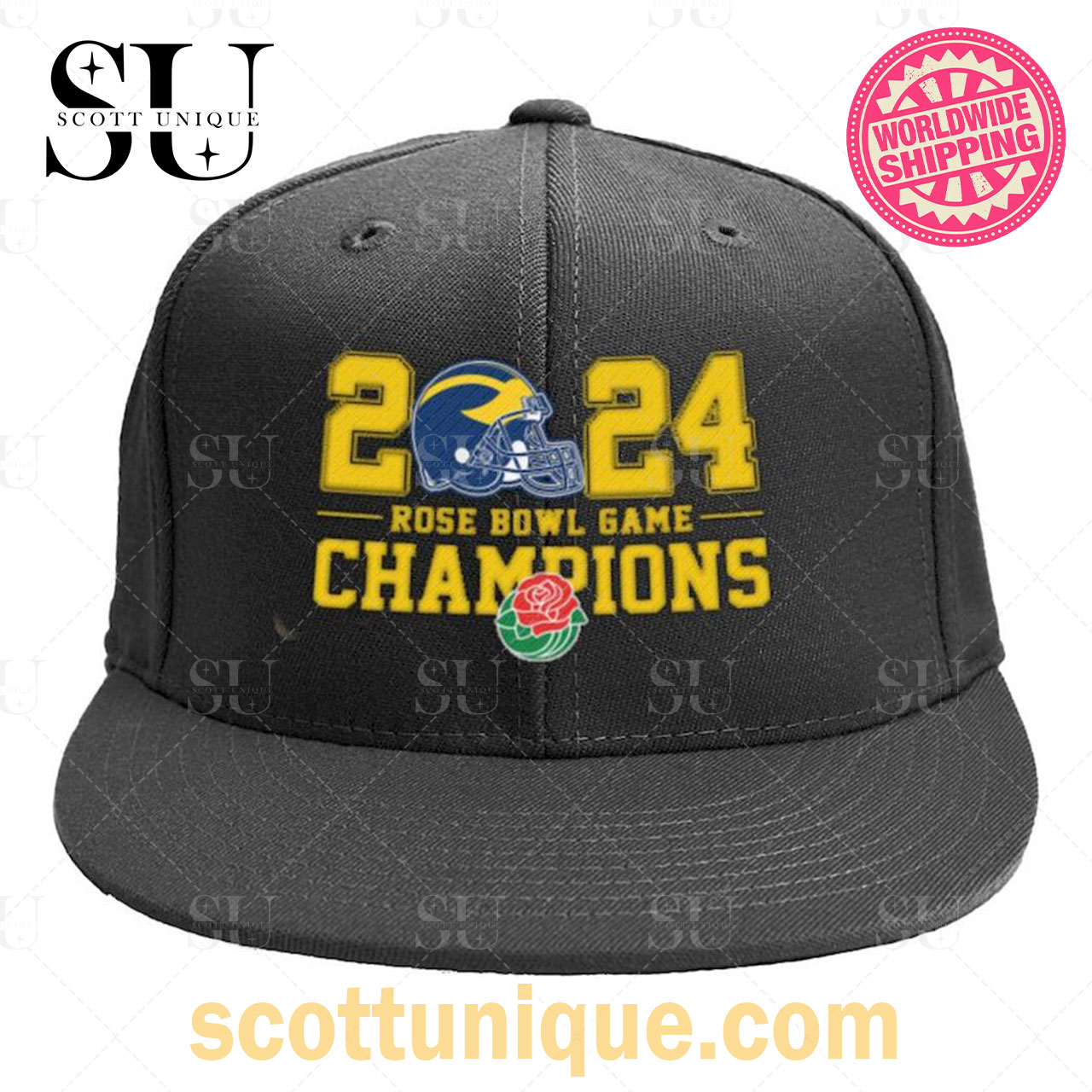 Michigan Wolverines 2024 Rose Bowl Game Snapback Cap