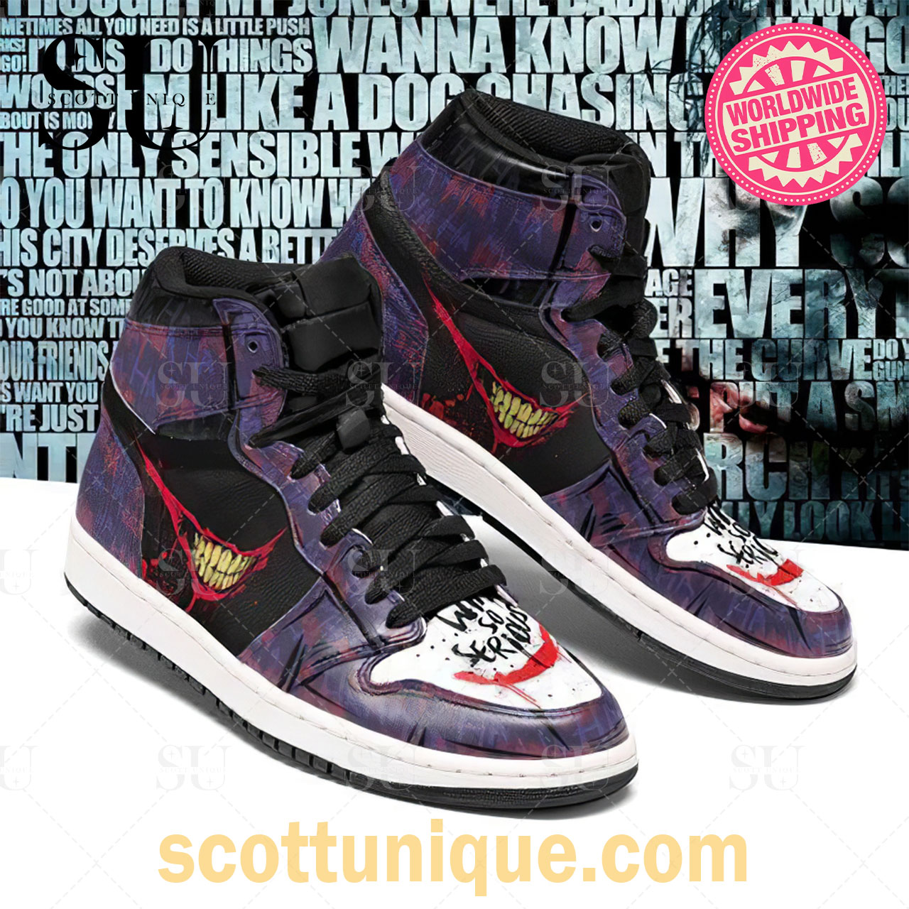 Joker Smile Horror Air Jordan 1 High Top Shoes