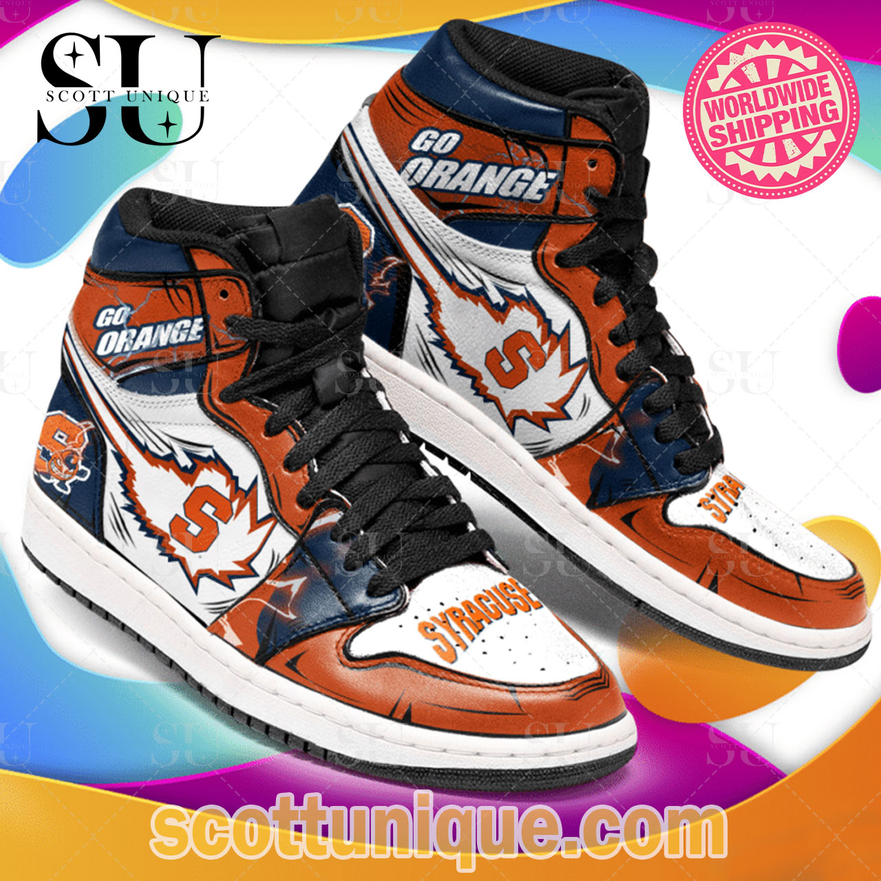 Syracuse Orange Go Orange Jordan 1 High Sneaker