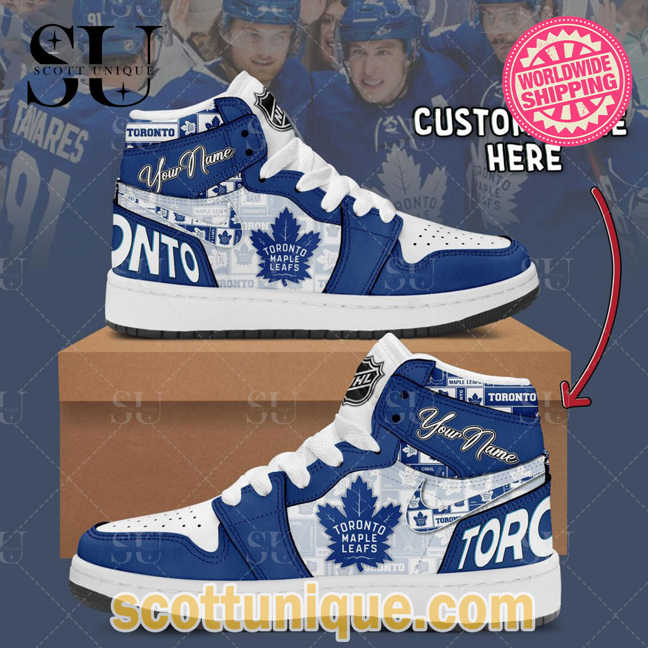 NHL Toronto Maple Leafs New Released 2023 Nike Air Jordan 1 High Top Limited