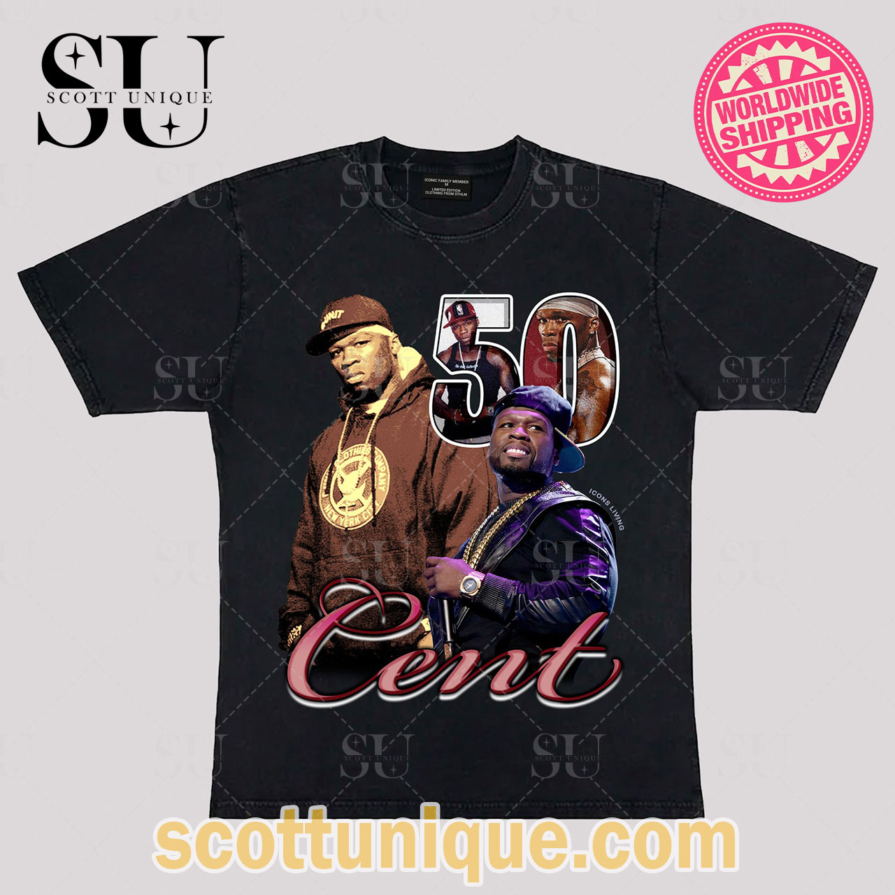 50 Cent Vintage Style Music T-Shirt