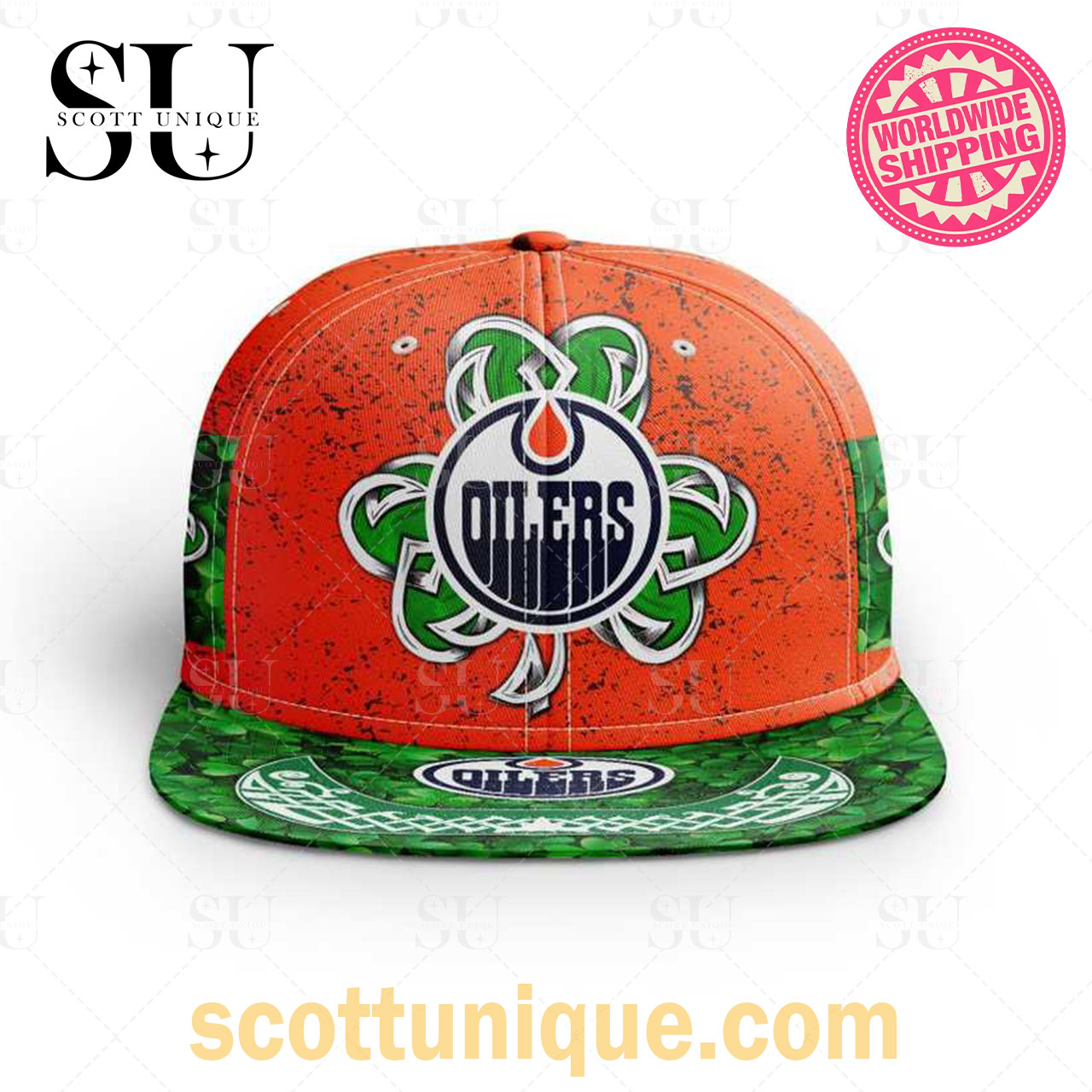 NHL Edmonton Oilers St Patricks Day Special Personalized Snapback