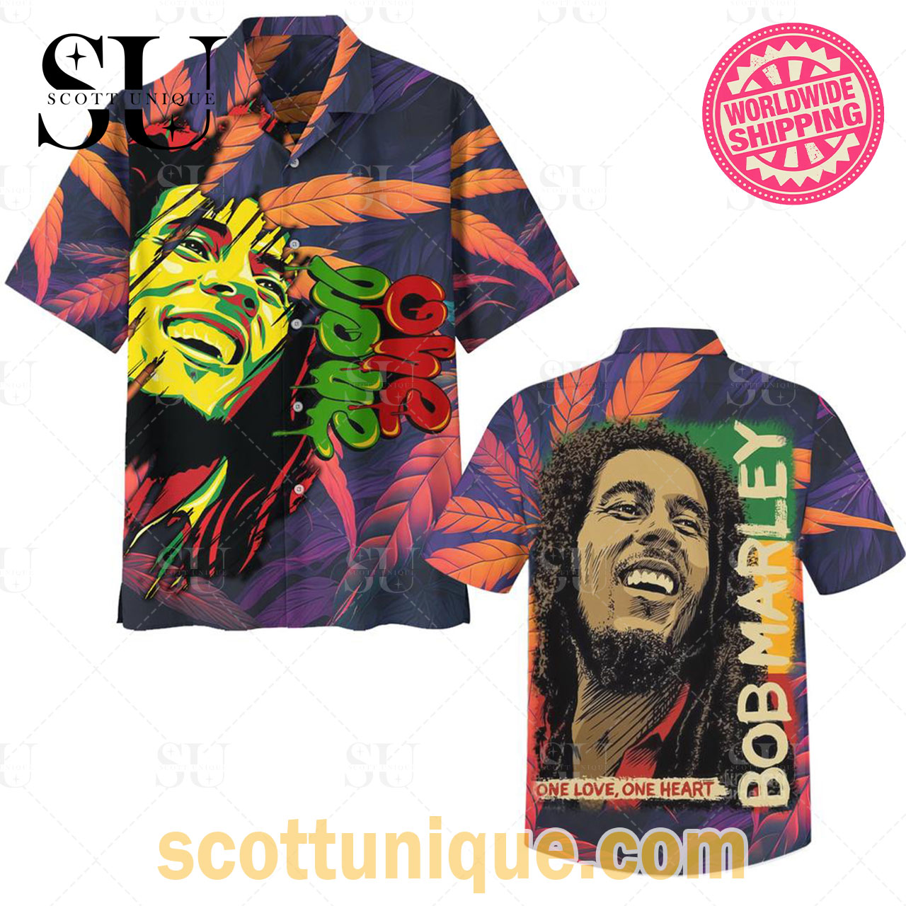 Bob Marley One Love One Heart Hawaiian Shirt