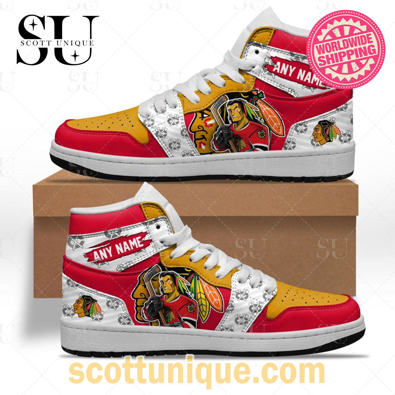 NHL Chicago Blackhawks Special Team Mascot Air Jordan 1 High Top Sneakers