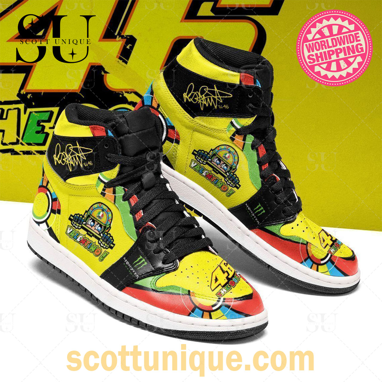 Valentino Rossi Vr46 Jordan 1 High Sneaker