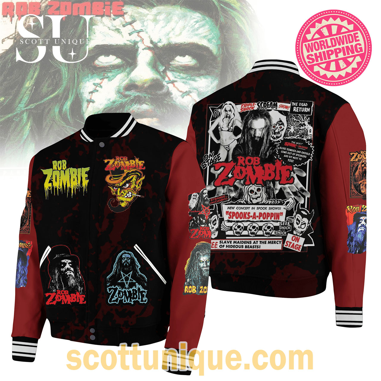 Rob Zombie Art Limited  Basketball Jacket