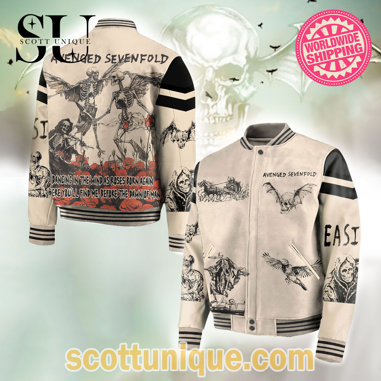 Avenged Sevenfold Band Premium Baseball Jacket