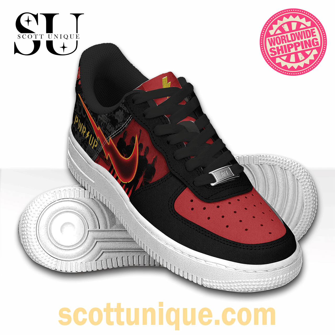 ACDC TOUR PWR UP Premium Nike Air Force 1 Shoes