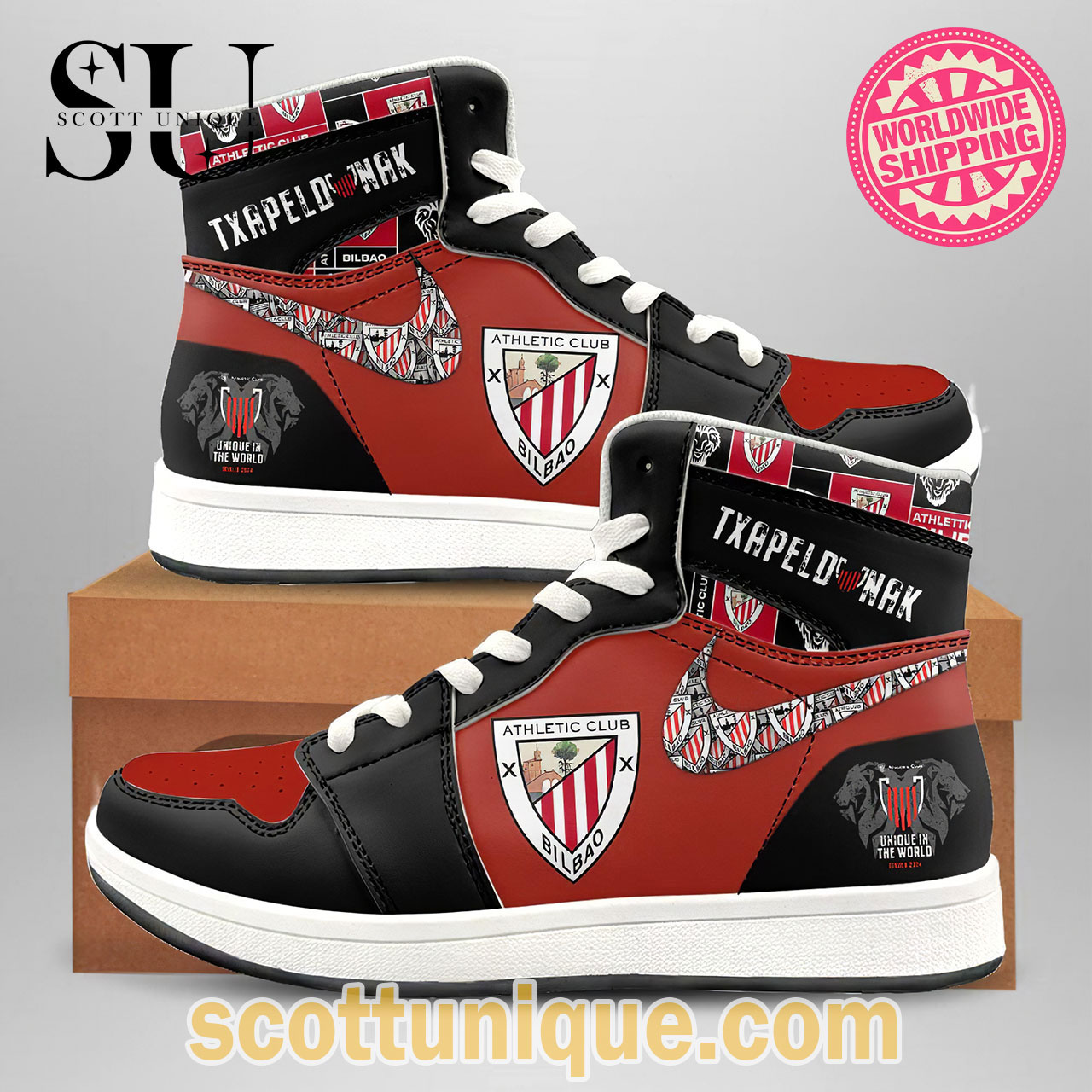 TXAPELDUNAK Athletic Club Air Jordan 1 Sneakers