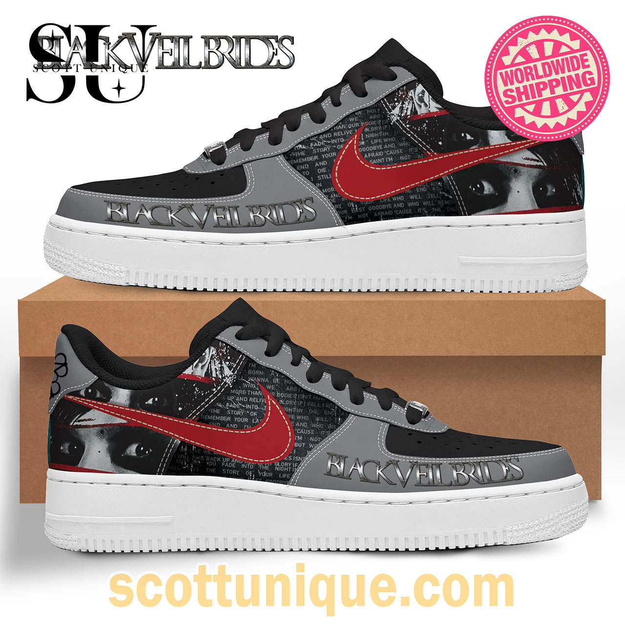 Black Veil Brides Premium Nike Air Force 1 Shoes