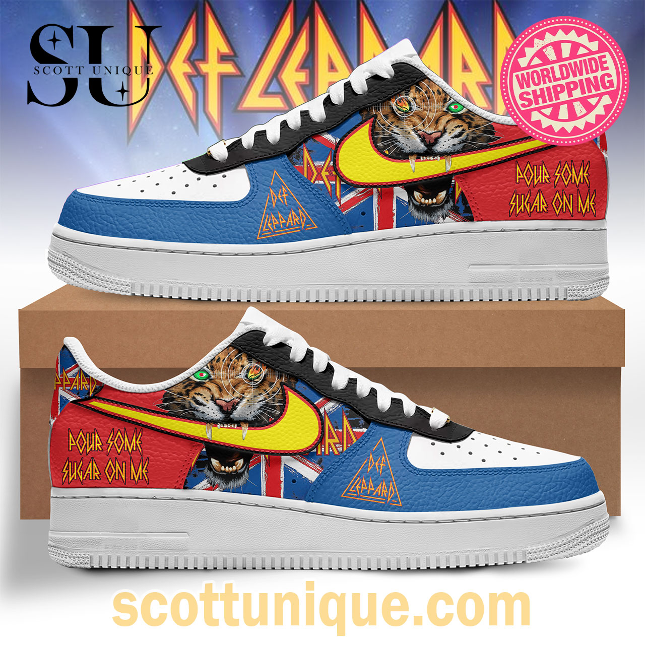 Def Leppard Pour Some Sugar On Me Premium Air Force 1 Shoes
