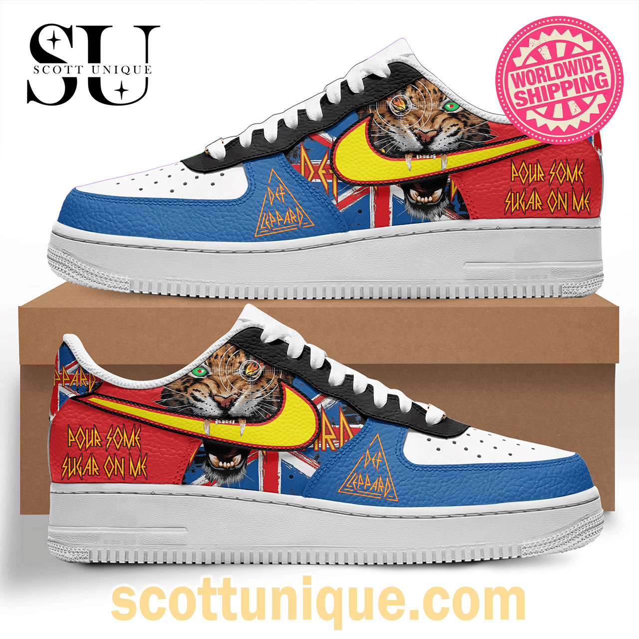 Def Leppard Pour Some Sugar On Me Premium Air Force 1 Shoes