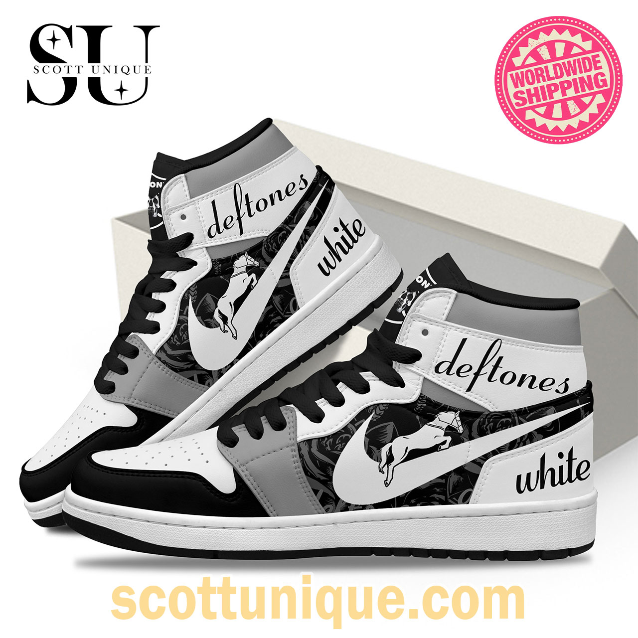 Deftones White Pony Nike Air Jordan 1 High Top Sneaker