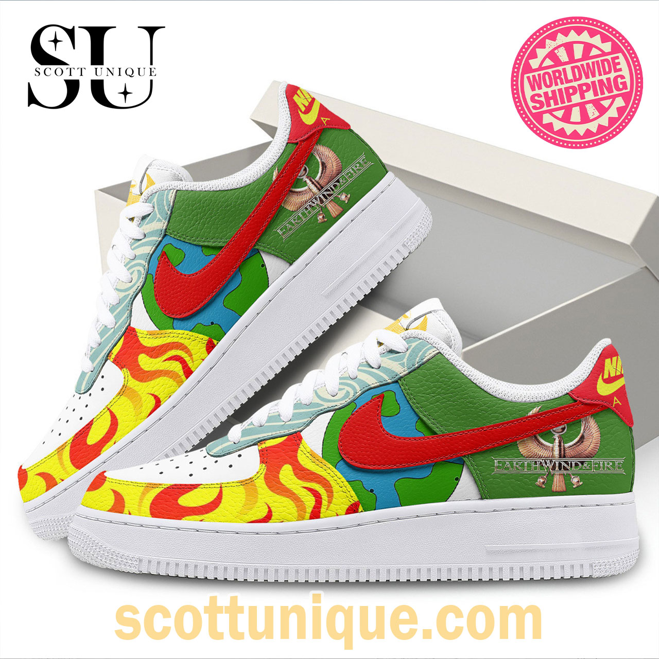 Earth Wind & Fire Premium Air Force 1 Shoes