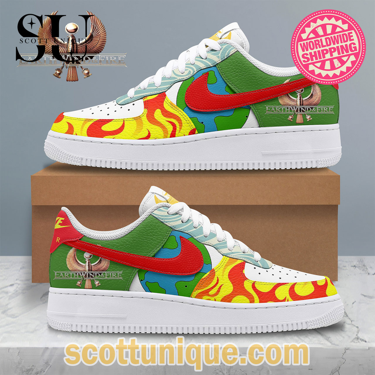 Earth Wind & Fire Premium Air Force 1 Shoes