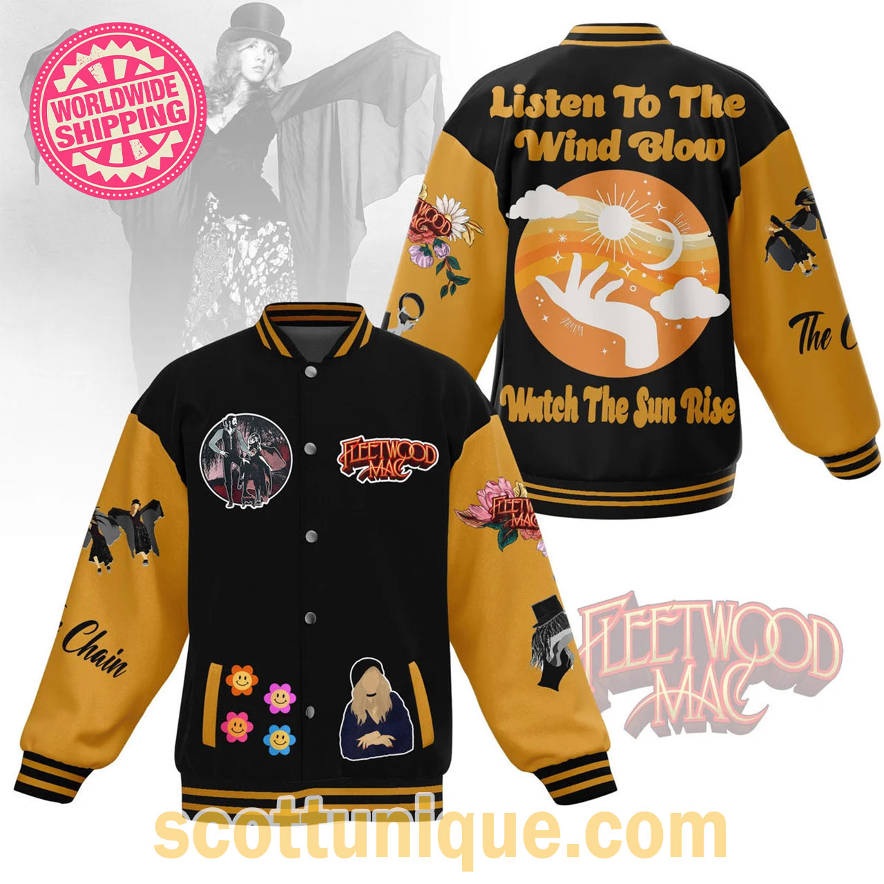 Fleetwood Mac Watch The Sun Rise Basketball Jacket