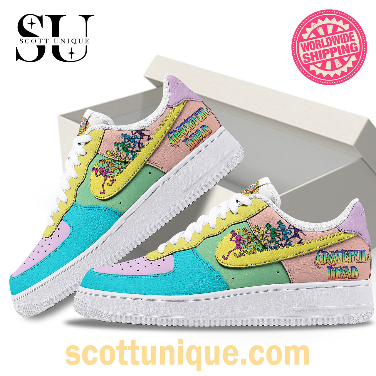 Grateful Dead Coloful Premium Air Force 1 Shoes