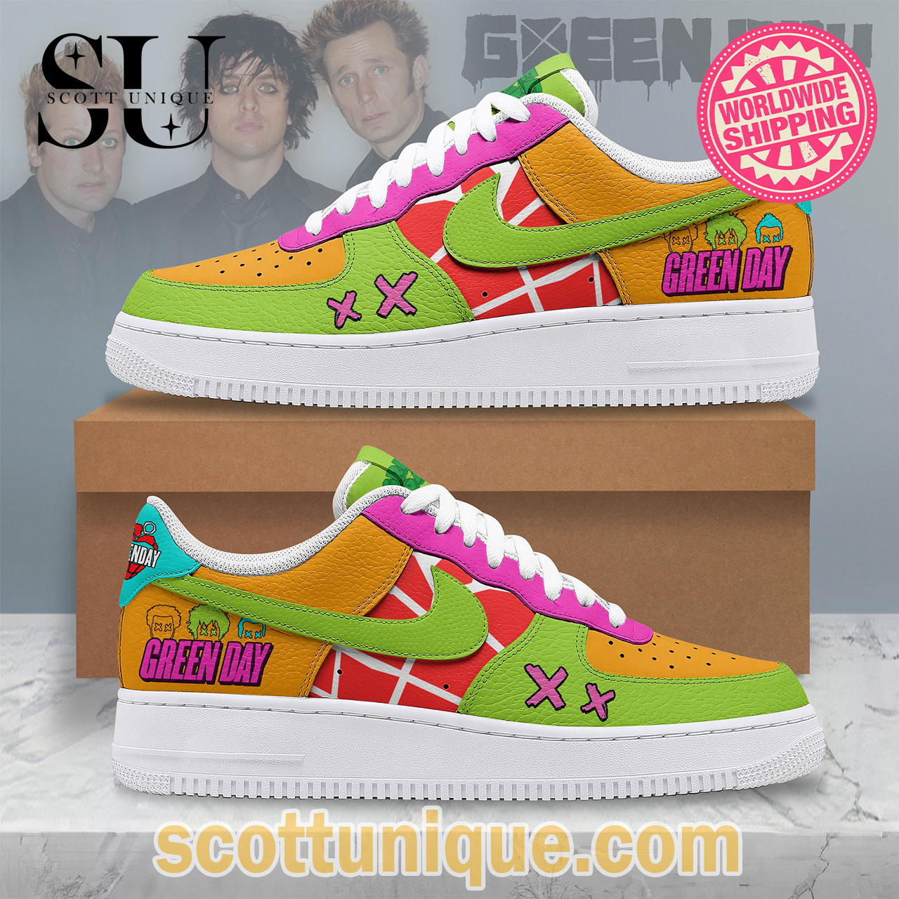 Green Day Colorful Premium Air Force 1 Shoes