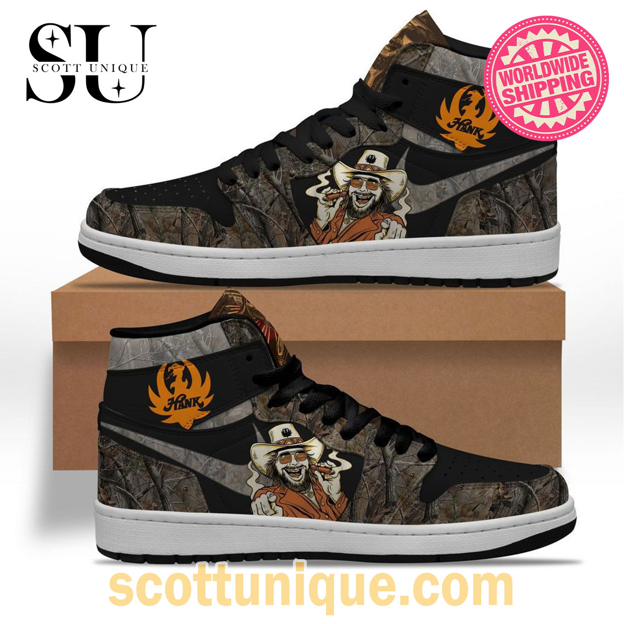 Hank Portrait Nike Air Jordan 1 High Top Sneaker