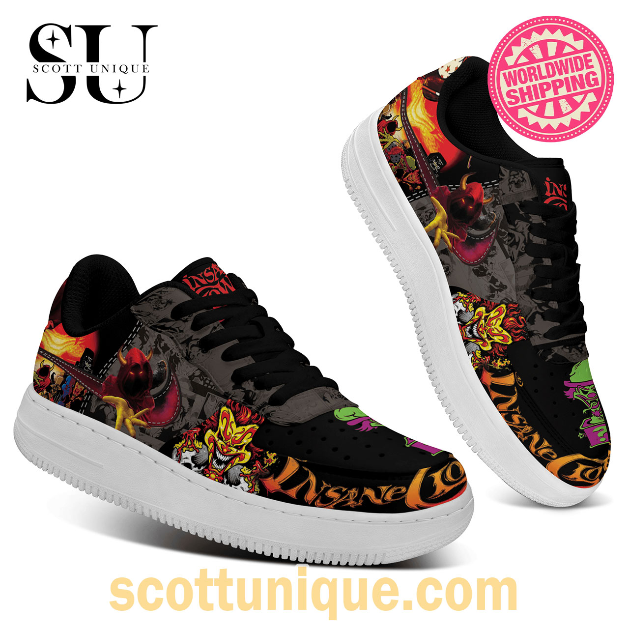 Insane Clown Posse Unique Premium Nike Air Force 1 Shoes
