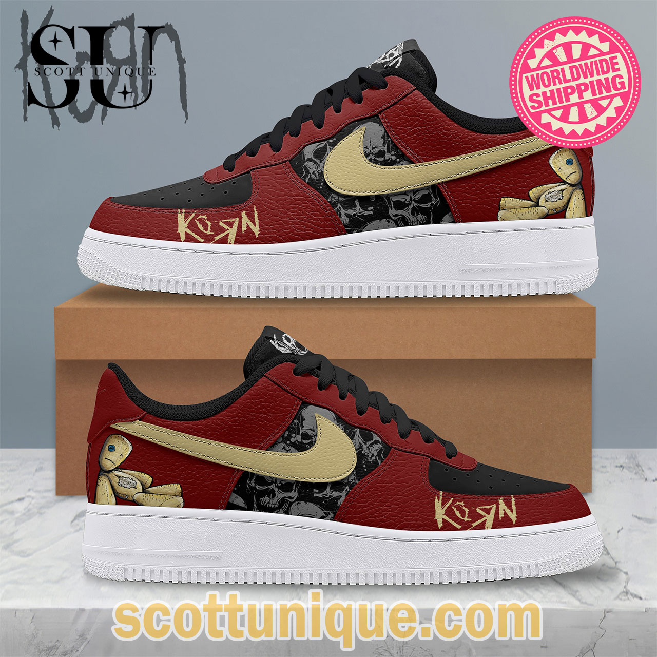 KoRn Band Skull Premium Air Force 1 Shoes