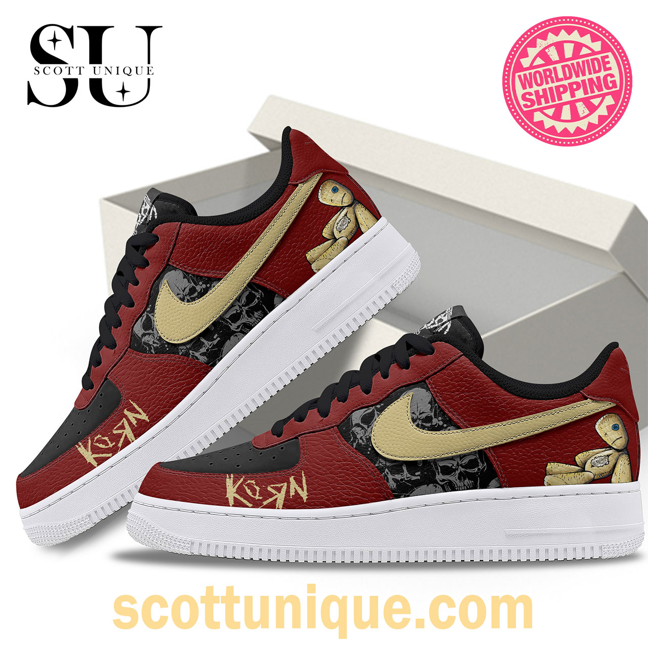 KoRn Band Skull Premium Air Force 1 Shoes