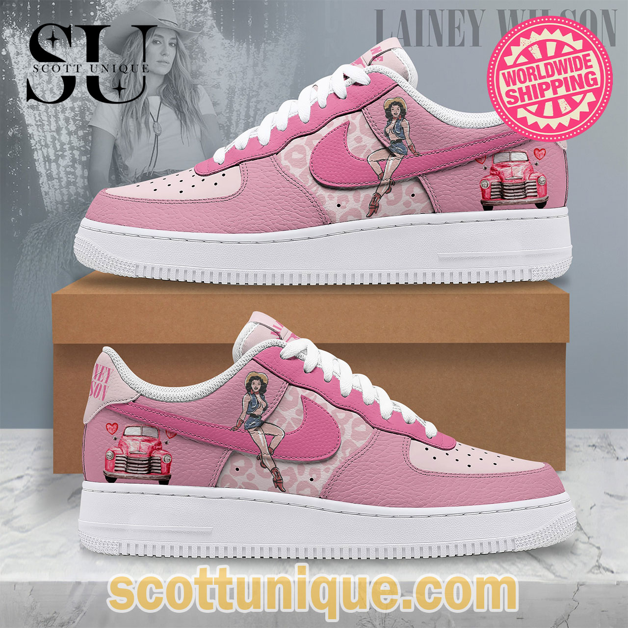 Lainey Wilson Pink Girl Premium Air Force 1 Shoes