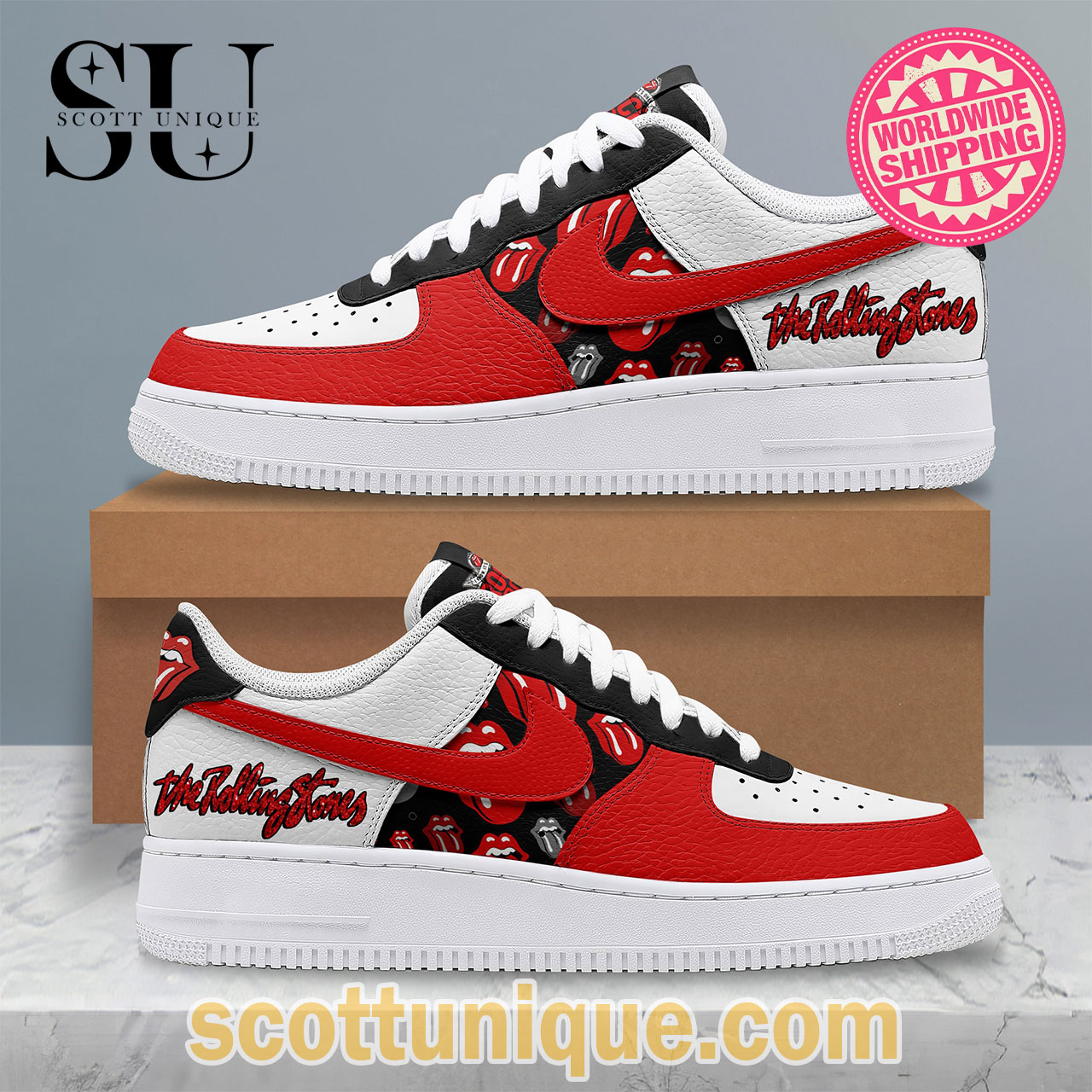 Limited The Rolling Stones Premium Air Force 1 Shoes