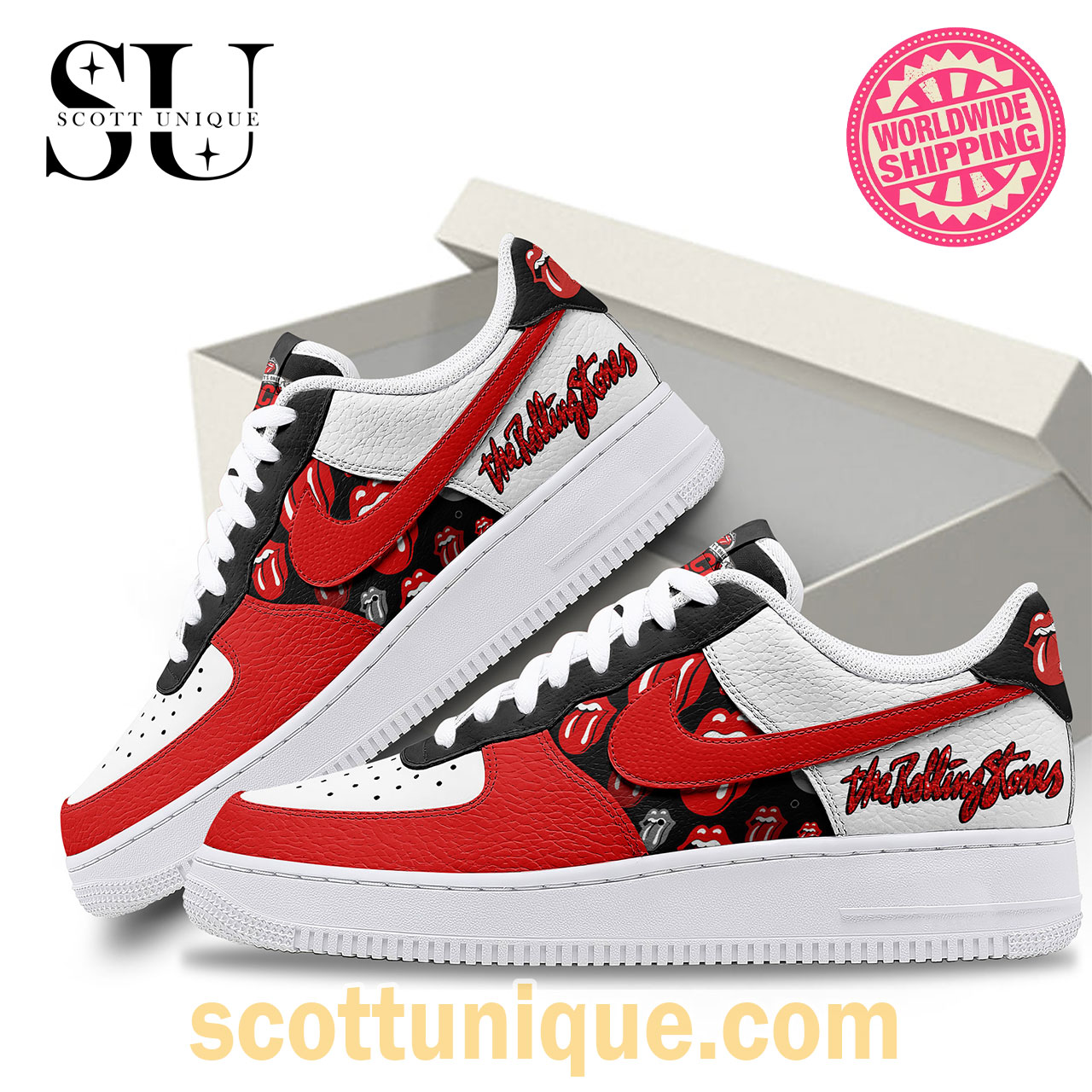 Limited The Rolling Stones Premium Air Force 1 Shoes