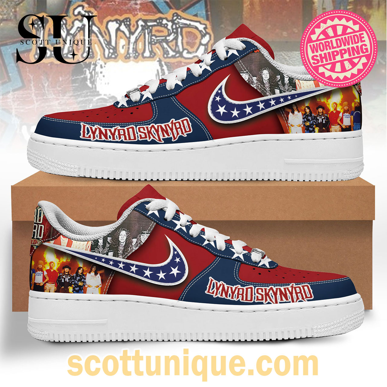 New Arrival Lynyrd Skynyrd Premium Nike Air Force 1 Shoes