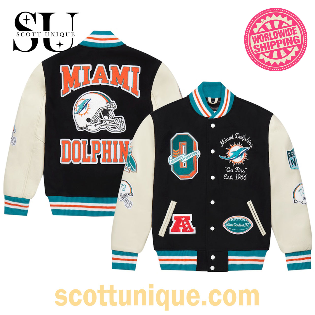 OVO Miami Dolphins NFL Baseball Jacket