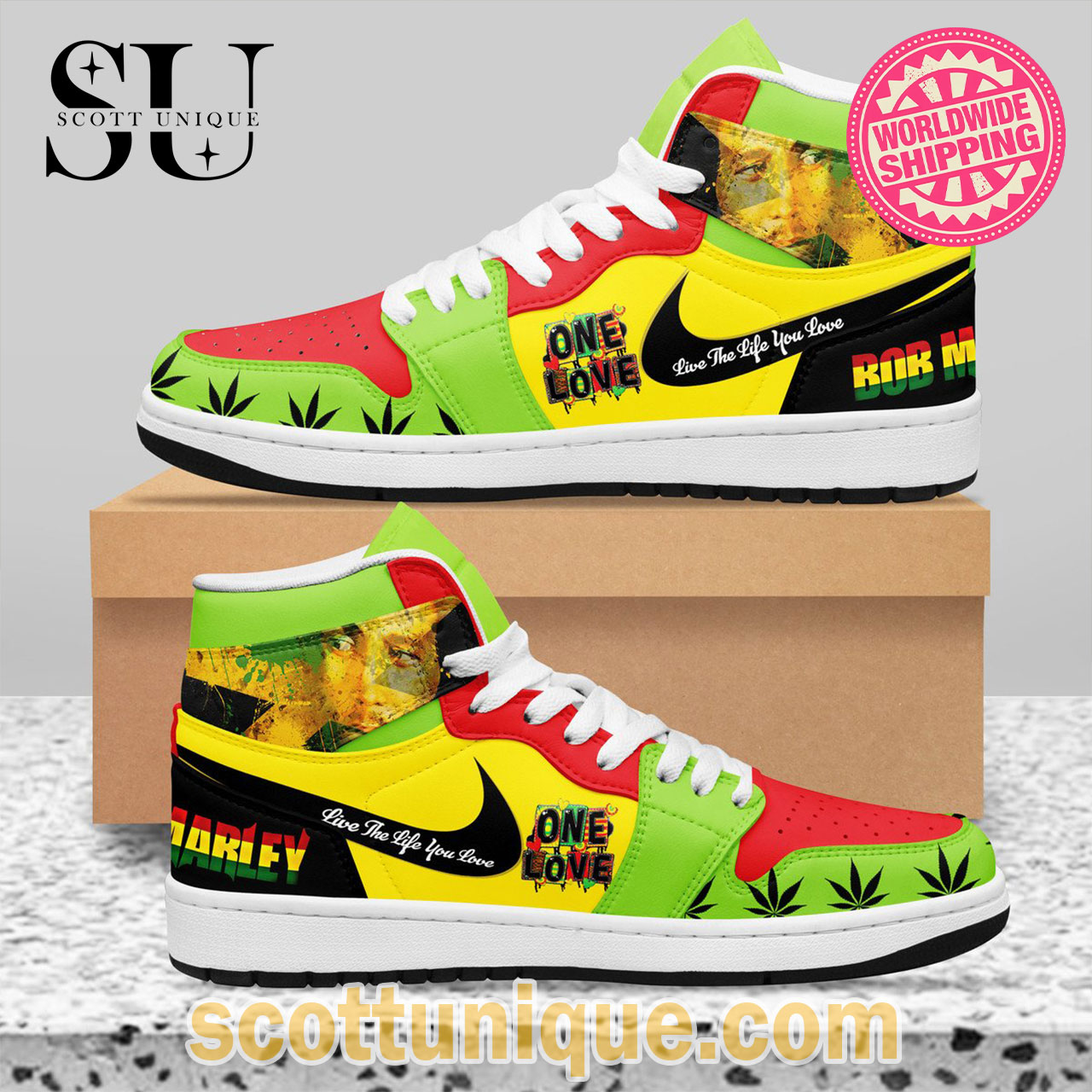 New Arrival Bob Marley One Love Nike Air Jordan 1 Sneakers