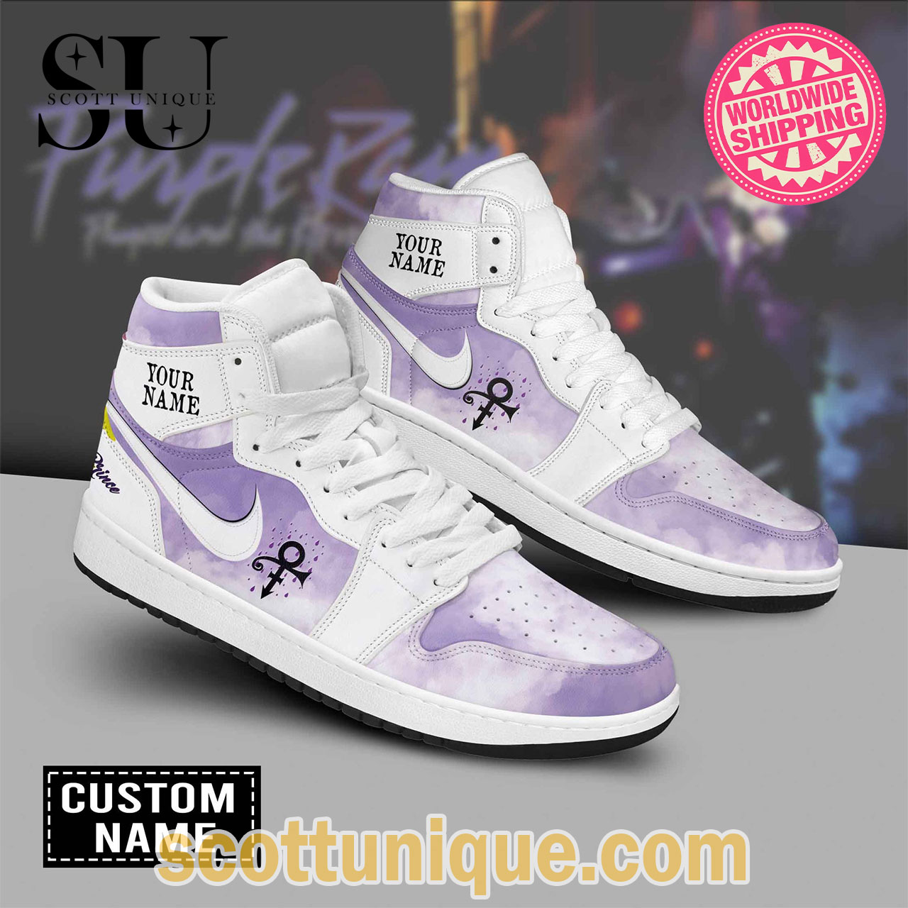Prince Cloud Baby Purple Nike Air Jordan 1 Sneakers