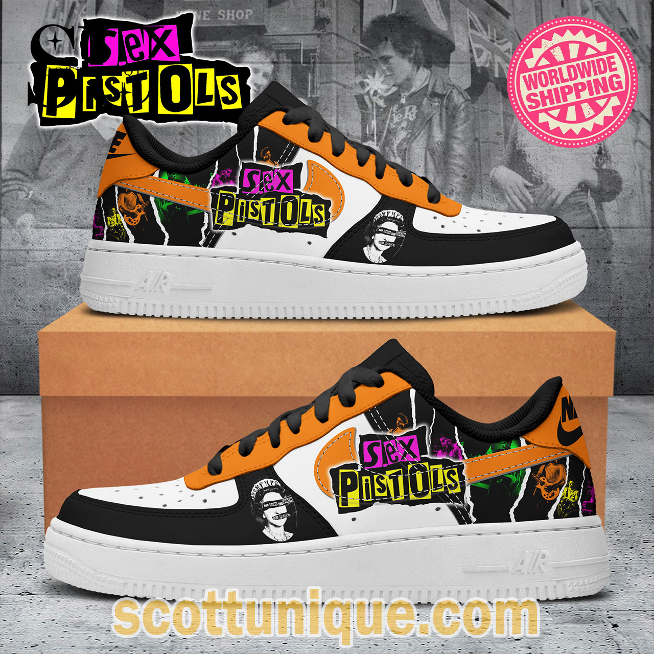 Sex Pistols Premium Nike Air Force 1 Shoes
