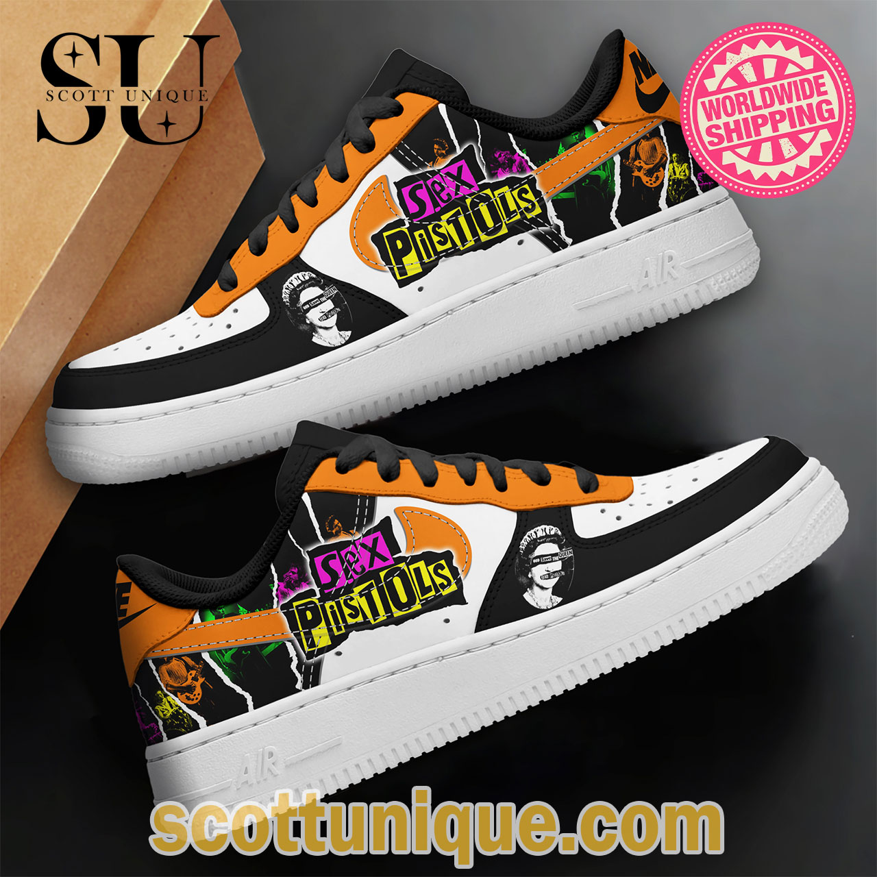 Sex Pistols Premium Nike Air Force 1 Shoes