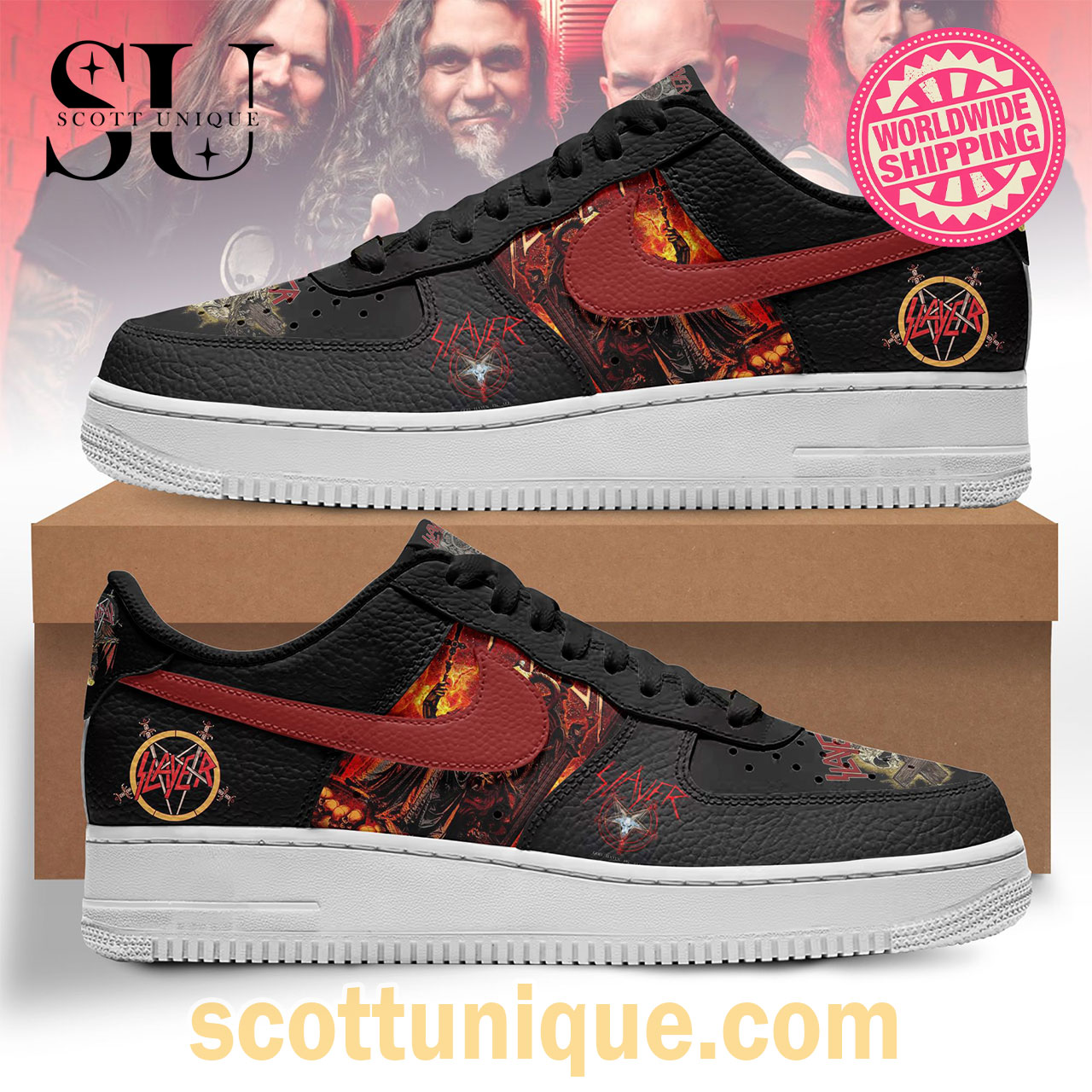 Slayer Rock Band Premium Nike Air Force 1 Shoes