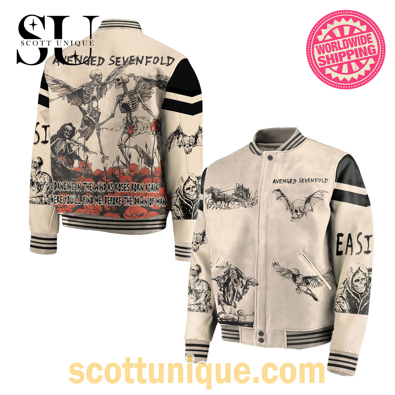 Avenged Sevenfold Band Premium Baseball Jacket