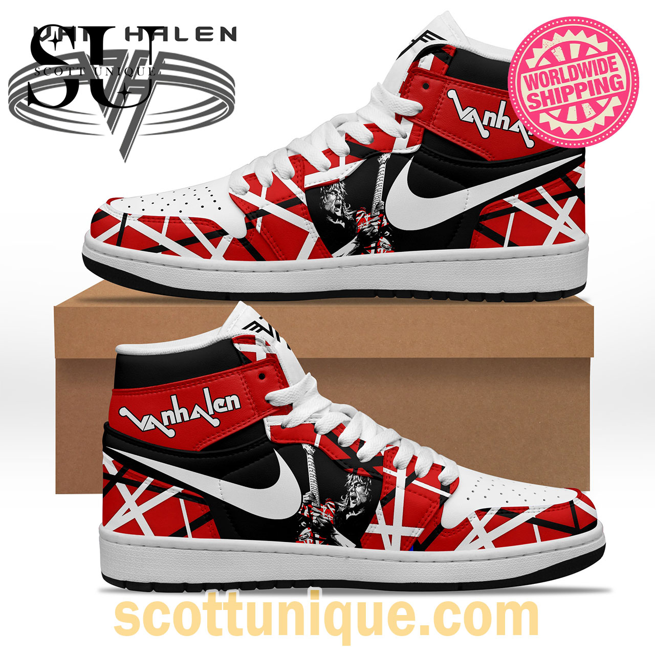 Van Halen Artwork Music Nike Air Jordan High Top Sneakers