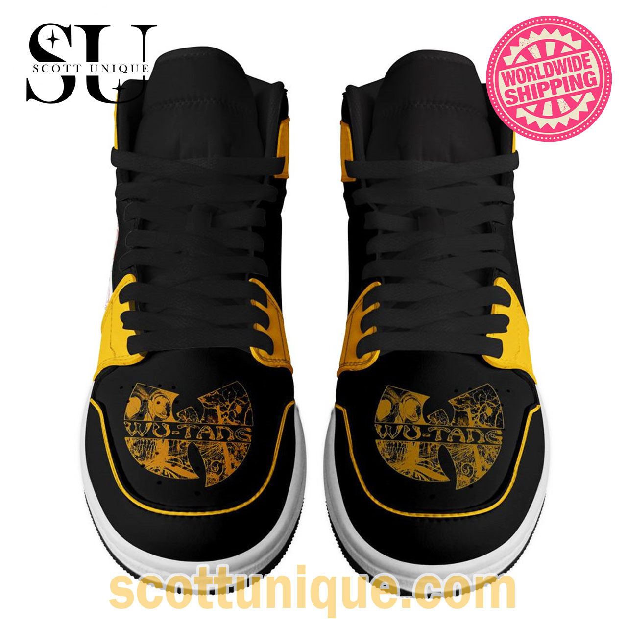 Wu Tang 36 Chambers Nike Air Jordan 1 High Top Sneakers