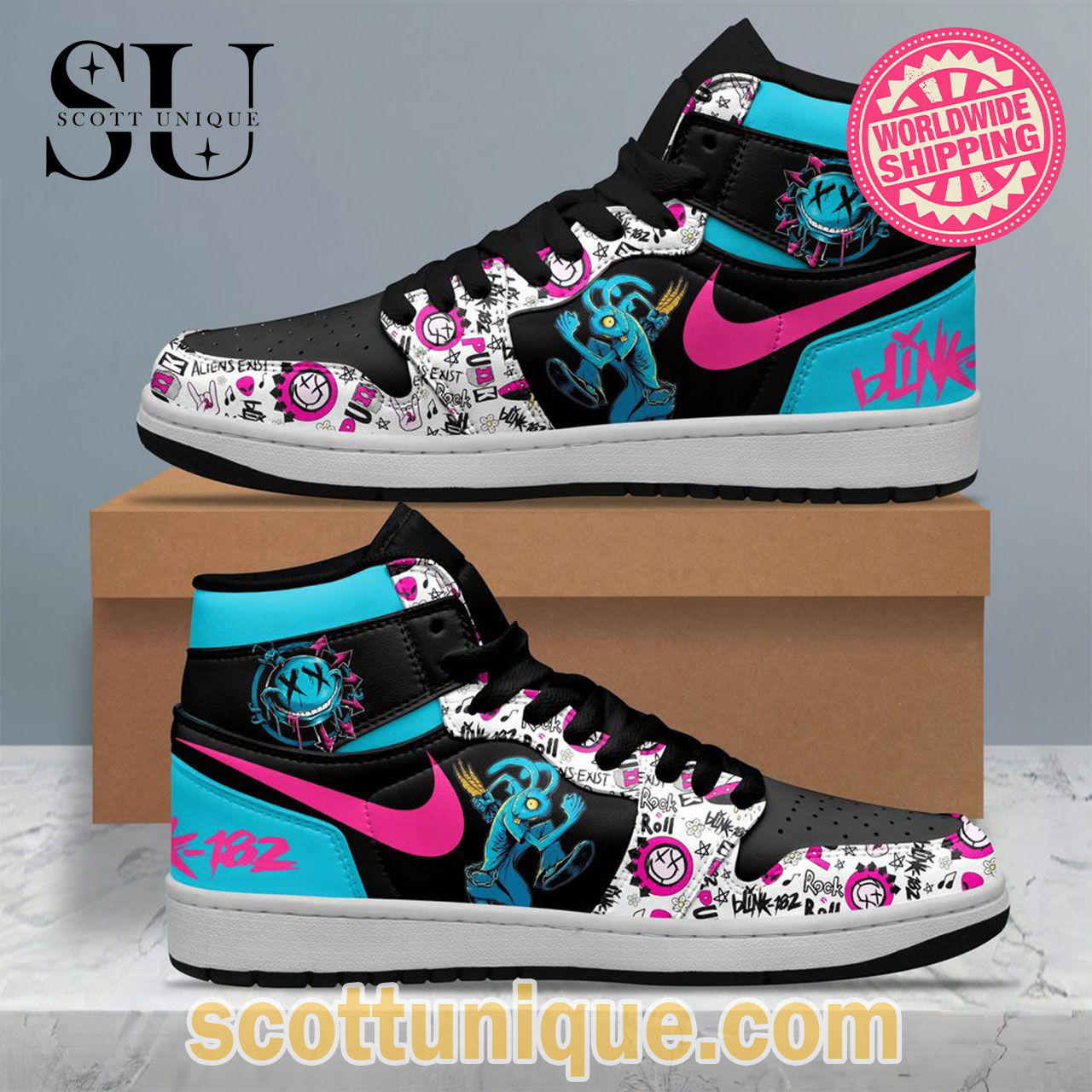 Blink-182 Art Nike Air Jordan 1 High Top Sneaker