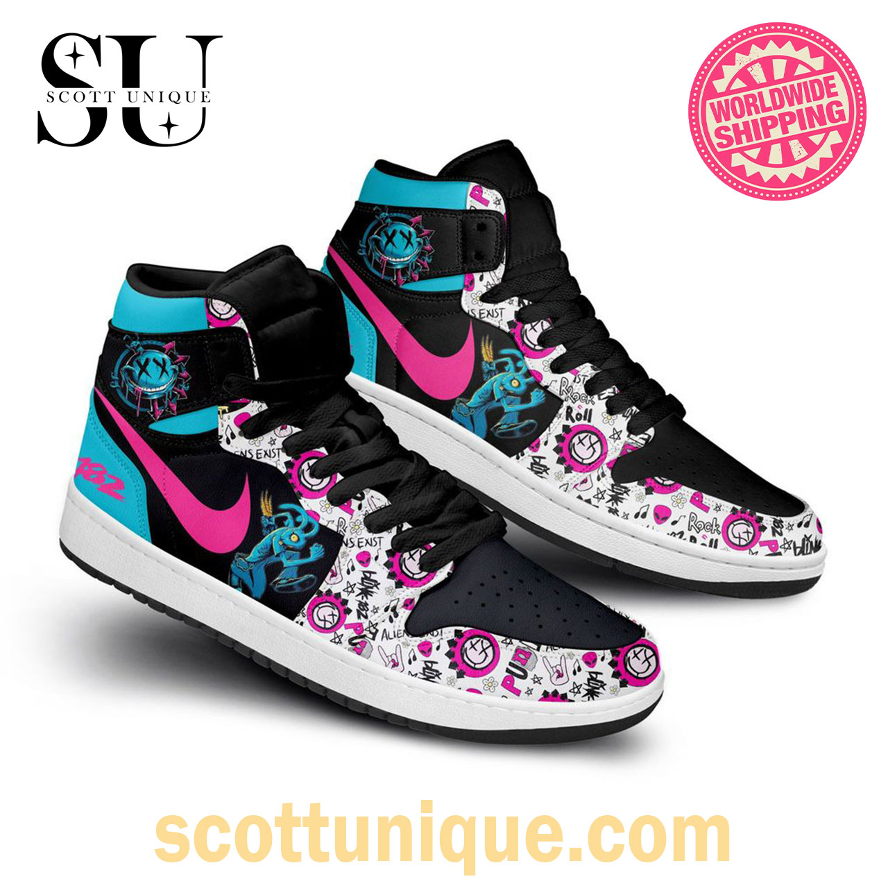 Blink-182 Art Nike Air Jordan 1 High Top Sneaker