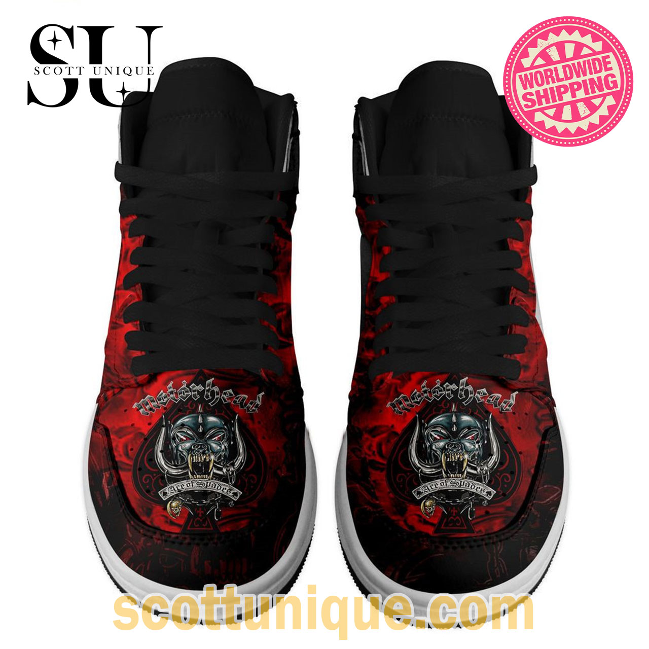 Ace of Spades Motorhead Nike Air Jordan 1 High Top Sneaker