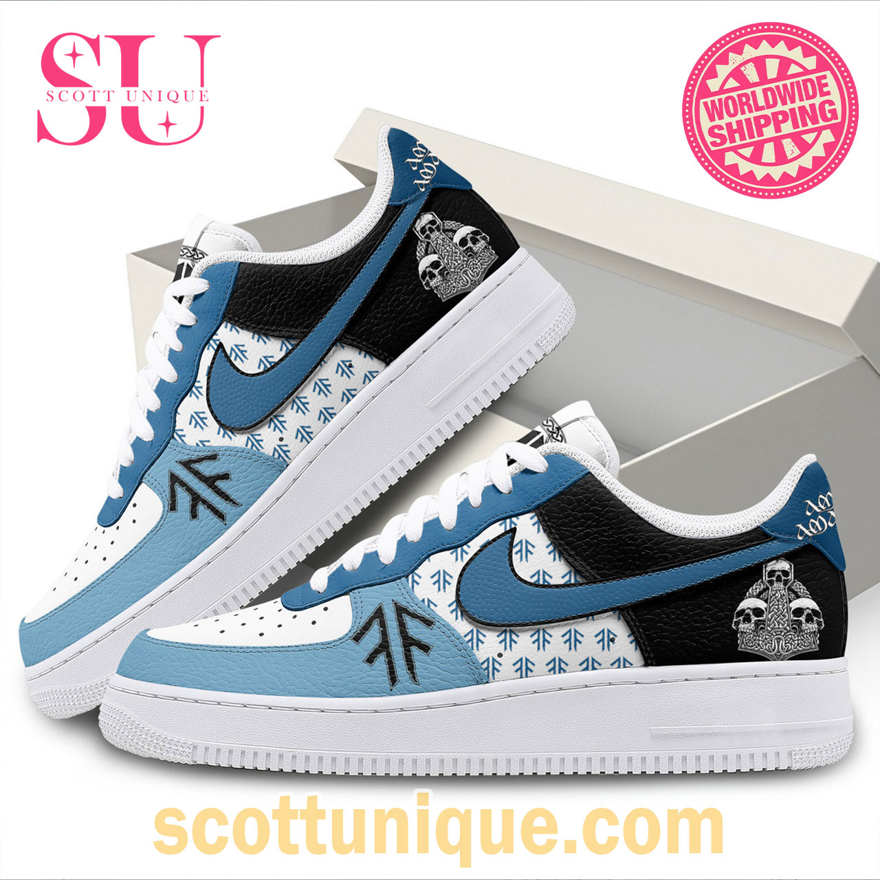 Amon Amarth Blue Premium Nike Air Force 1 Shoes