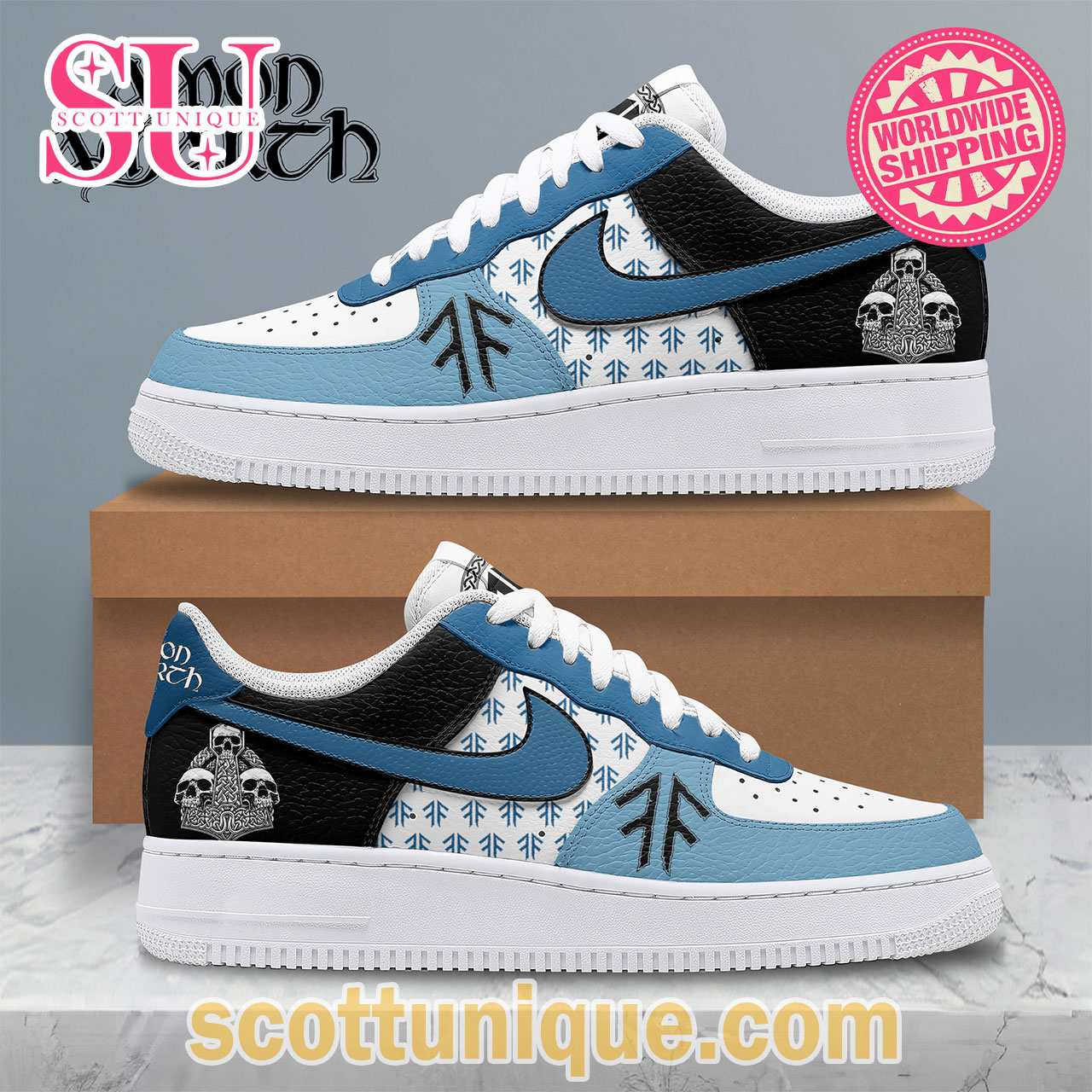 Amon Amarth Blue Premium Nike Air Force 1 Shoes